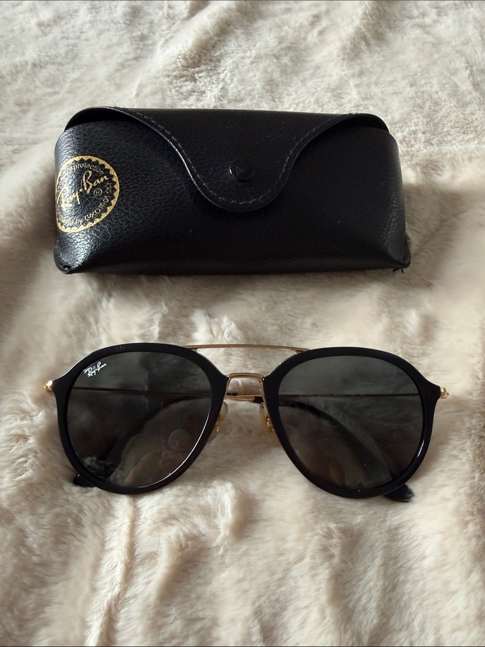 Ray-Ban Black and Gold Sunglasses
